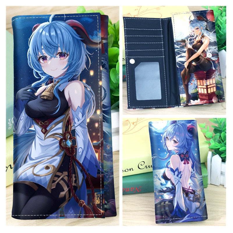 Anime Long Wallet Genshin Impact Lumine Aether Jean Gunnhildr PU Leather Purse Long Clutch, everythinganimee