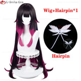 Game Genshin Impact Fatui Cosplay Columbina Wig 105cm Long Gradient Heat Resistant Synthetic Hair Anime Party Wigs + Wig Cap