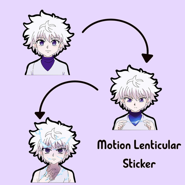 Killua Motion Refrigerator Sticker Hunter X Hunter Car Decals Anime Sticker Waterproof Decals for Suitcase,Laptop,Wall,Etc Gift, everythinganimee