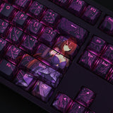 Transparent Keycap Thermal Sublimation Process Pbt Keycap Anime Game Character Keycap Keyboard Accessories Purple, everythinganimee