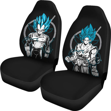 Car Seat Cover Cool Anime Dragon Ball Z Cartoon Design 2pcs Set Universal Cushion Covers Fit Most Vehicle SUV Van Trucks Interior Accessories, everythinganimee