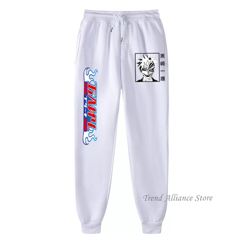 New Japan Anime Bleach Kurosaki Ichigo Print Men Pants Casual Loose Sport Long Pants Men Bundle Feet Jogging Sweatpants Trousers, everything animee