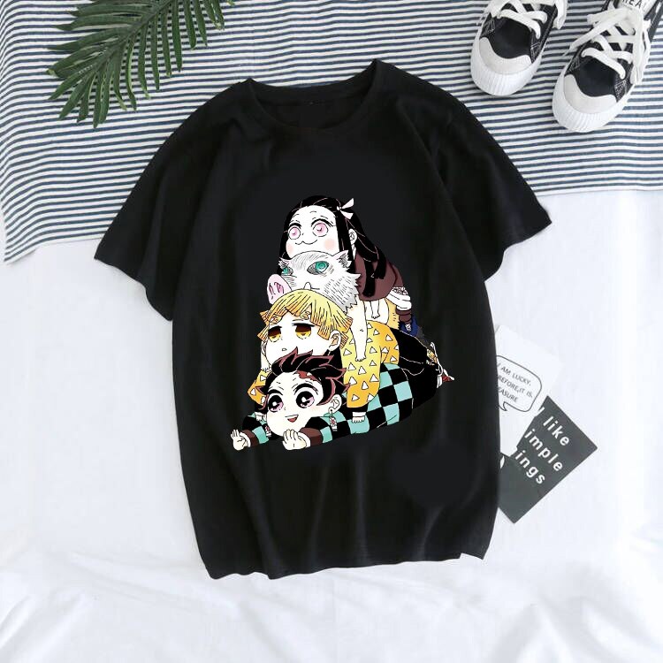 Japanese Anime Demon Slayer T Shirt Unisex Tanjirou Kamado Graphic Tee Shirt Women Kimetsu No Yaiba Nezuko Tshirt Female T-shirt, everythinganimee