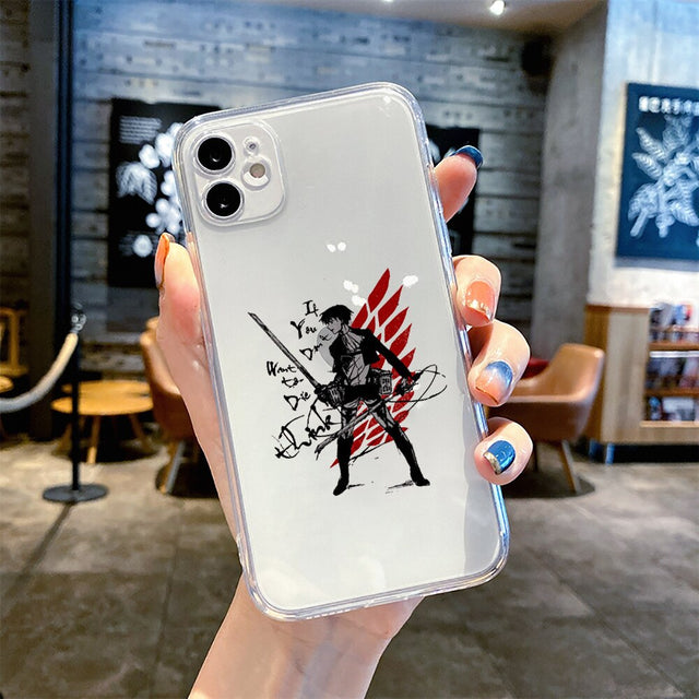 anime attack on titan Clear Transparent phone case for iPhone 14 11 12 13 mini pro XS MAX 8 7 6 6S Plus X SE XR