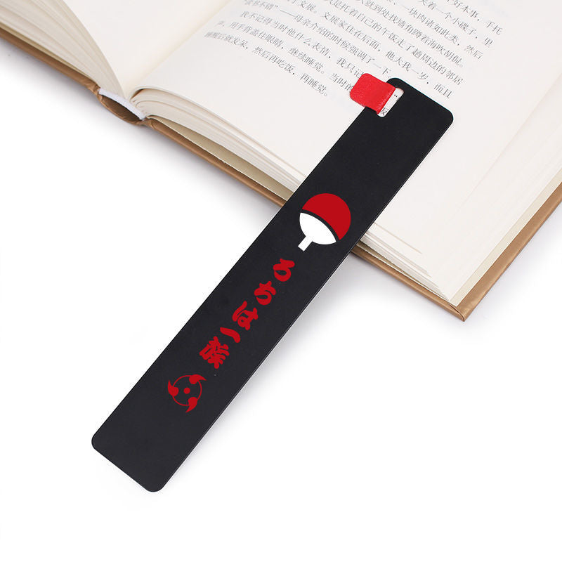 15CM Naruto Metal Bookmark Red Cloud Akatsuki Uchiha Sasuke Uchiha Itachi Ninja Animation Anime Metal Ruler Bookmark, everythinganimee