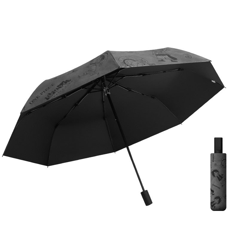 One Piece Peripheral Umbrella Sunny and Rain Dual-use Sunshade Sunscreen Anti-ultraviolet Automatic Folding Sun Umbrella, everythinganimee