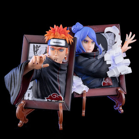 Naruto Anime GK Pain and Konan Action Figures Collectible Model Akatsuki Photo Frame Exquisite Ornaments Toys Gifts for Kids, everythinganimee