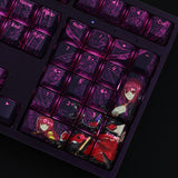 Transparent Keycap Thermal Sublimation Process Pbt Keycap Anime Game Character Keycap Keyboard Accessories Purple, everythinganimee