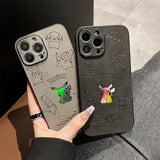 Anime Pokemon Pikachu leather Embossing laser Cartoon Phone Case For iPhone 14 13 12 11 Pro Max Xr X 7 8 14 Plus Case Cute Cover, everythinganimee