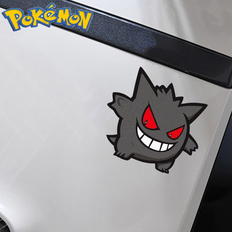 Pokemon Black Pikachu Gengar car stickers Japanese anime surrounding dark elf decoration electric motorcycle scratches cover, everythinganimee