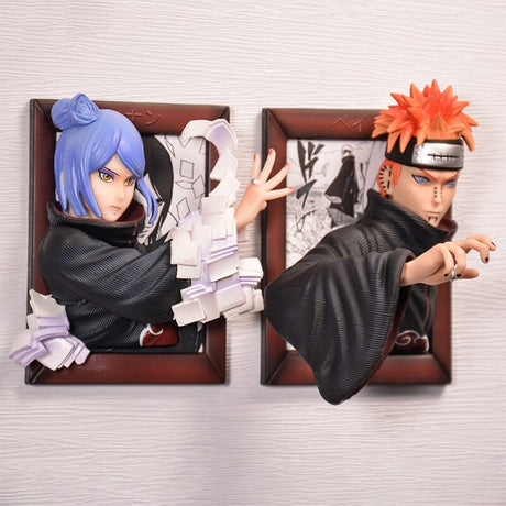 Naruto Anime GK Pain and Konan Action Figures Collectible Model Akatsuki Photo Frame Exquisite Ornaments Toys Gifts for Kids, everythinganimee