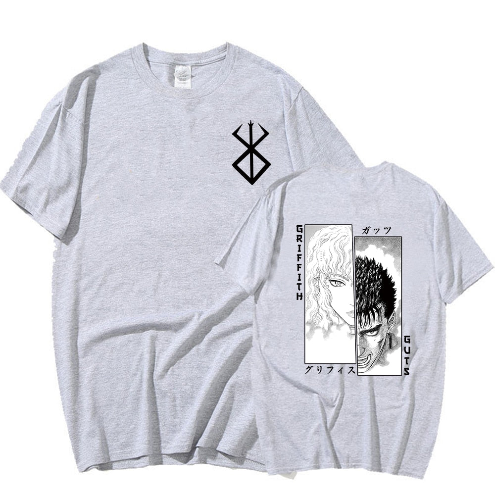 This tee shows the spirit of the world of Griffith & Guts. If you are looking for more Berserk Merch, We have it all!| Check out all our Anime Merch now!- Free shipping