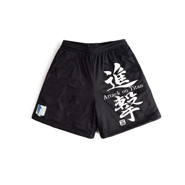 Attack On Titan Anime Shorts Summer Beach Swim Shorts Men Sports Gym Running Shorts Print Male Breathable Fitness Short Pants