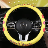 Pokemon Kawaii Pikachu Cartoon Leather Steering Wheel Cover Anime Car Interior Accessories Exquisite Decoration Surprise Gift, everythinganimee