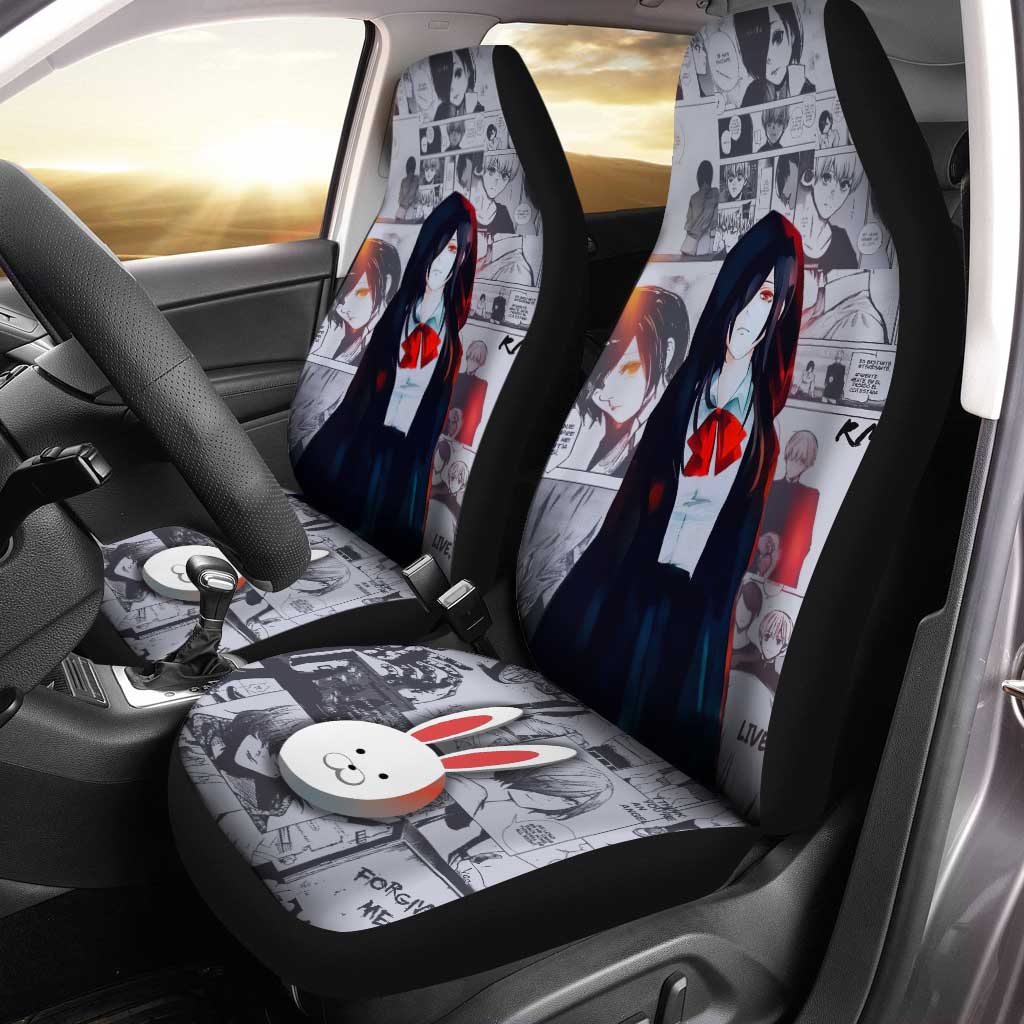 Tokyo Ghoul Rize Kamishiro Car Seat Covers Anime Car Accessories,Pack of 2 Universal Front Seat Protective Cover, everythinganimee