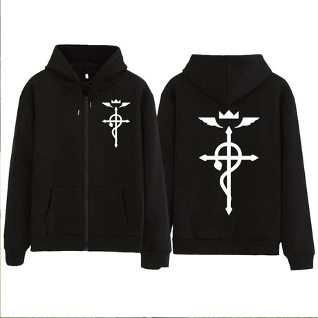 Japanese Anime Fullmetal Alchemist Edward Elric Cosplay Oversized Coat Zipper Hoodie Loog Sleeve Gift Men Women Hooded, everythinganimee