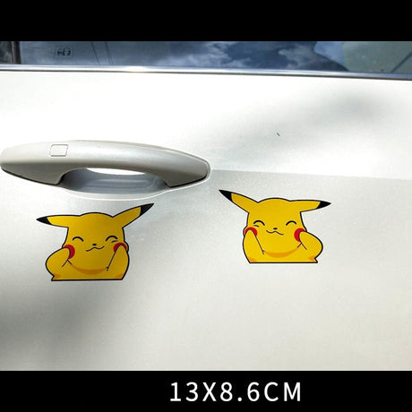 Pokemon Pikachu Body Stickers Cover Scratched Glass Window Cartoon Decorative Waterproof Car Door Cute Sticker Toys, everythinganimee