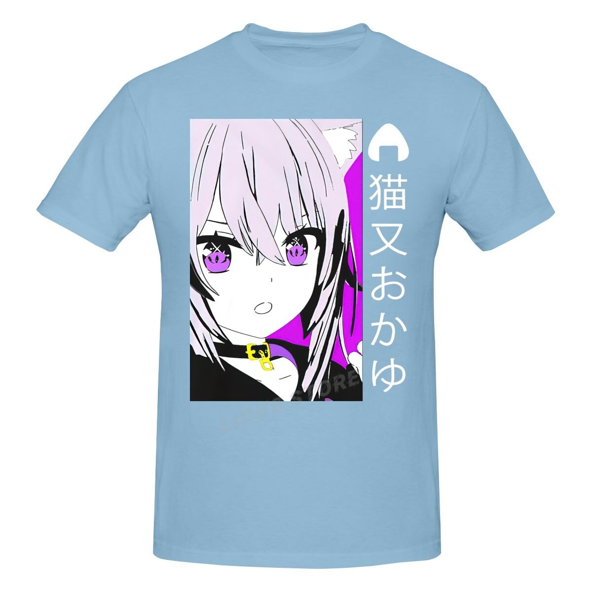 Fashion Leisure Hololive VTuber Nekomata Okayu T-shirt Harajuku Streetwear 100% Cotton Graphics Tshirt Brands Tee Tops, everythinanimee