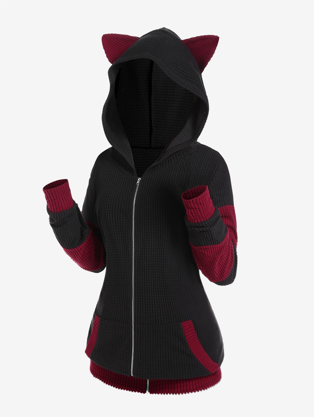 Cat Ear Ribbed Hoodies