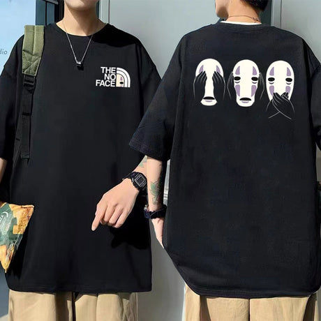 Japanese Anime No Face Man Graphic Printed T-shirts 90s Unisex Manga Tshirt Men Women Summer Fashion Casual Oversized T Shirts, everything animee