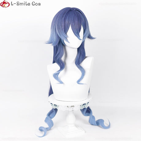 Layla Cosplay Wig Game Genshin impact Cosplay Layla Genshin Wig Long Curly Hair Blue Gradient Heat Resistant Hair Wigs + Wig Cap