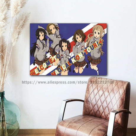 k-on anime Decorative Canvas 24x36 Posters Room Bar Cafe Decor Gift Print Art Wall Paintings, everythinganimee