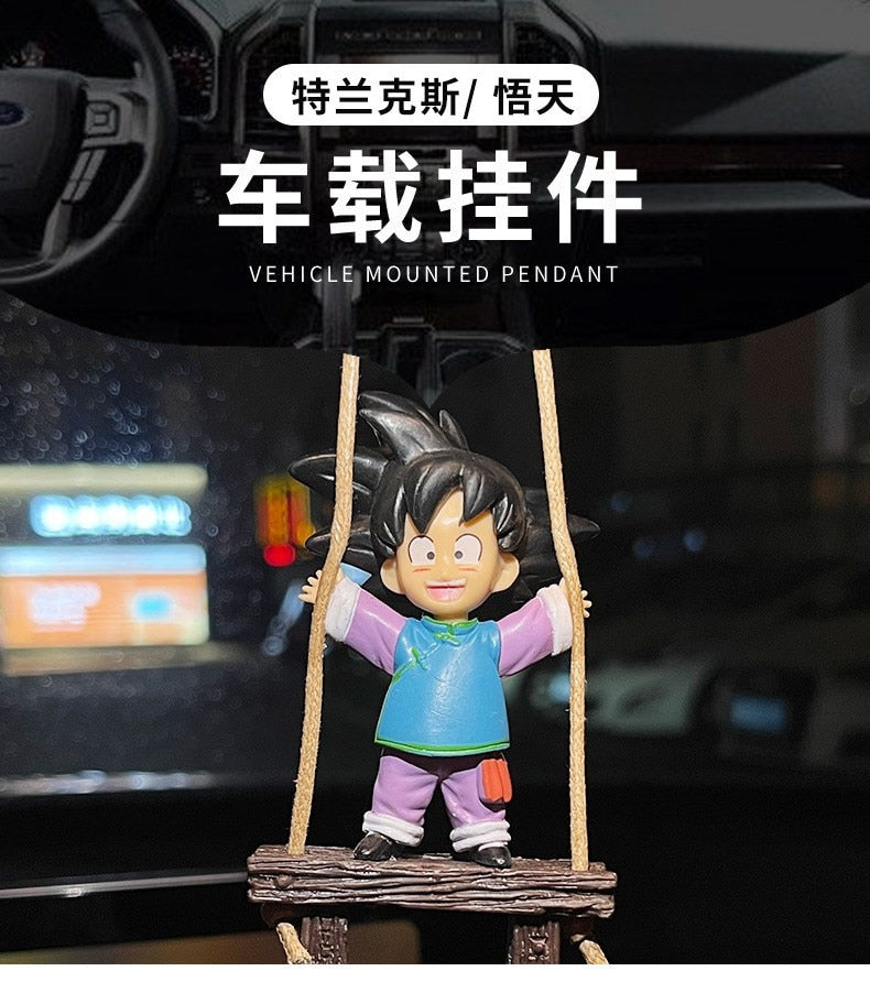 Dragon Ball Son GOku and Trunks Swing Anime Model Car Rearview