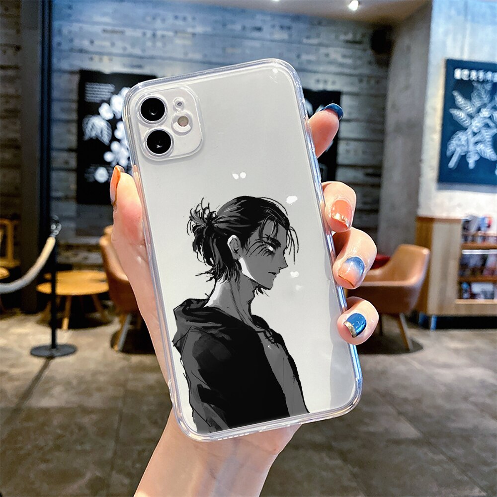 anime attack on titan Clear Transparent phone case for iPhone 14 11 12 13 mini pro XS MAX 8 7 6 6S Plus X SE XR