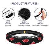 38cm Akatsuki Neji Konoha Auto Car Steering Wheel Cover Red Cloud Uchiha Itachi Sasuke Universal Steering Wheel Protector, everythinganimee