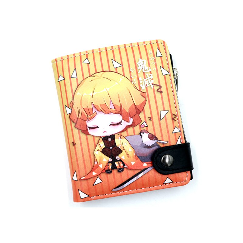 Anime Demon Slayer Soft Button Wallet Tomioka Giyuu Zipper Coin Card Purse, everythinganimee