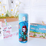 Kawaii anime water bottle cartoon Thermos Cup cans Demon Slayer stainless steel cute straw cup plastic popcicle water bottle