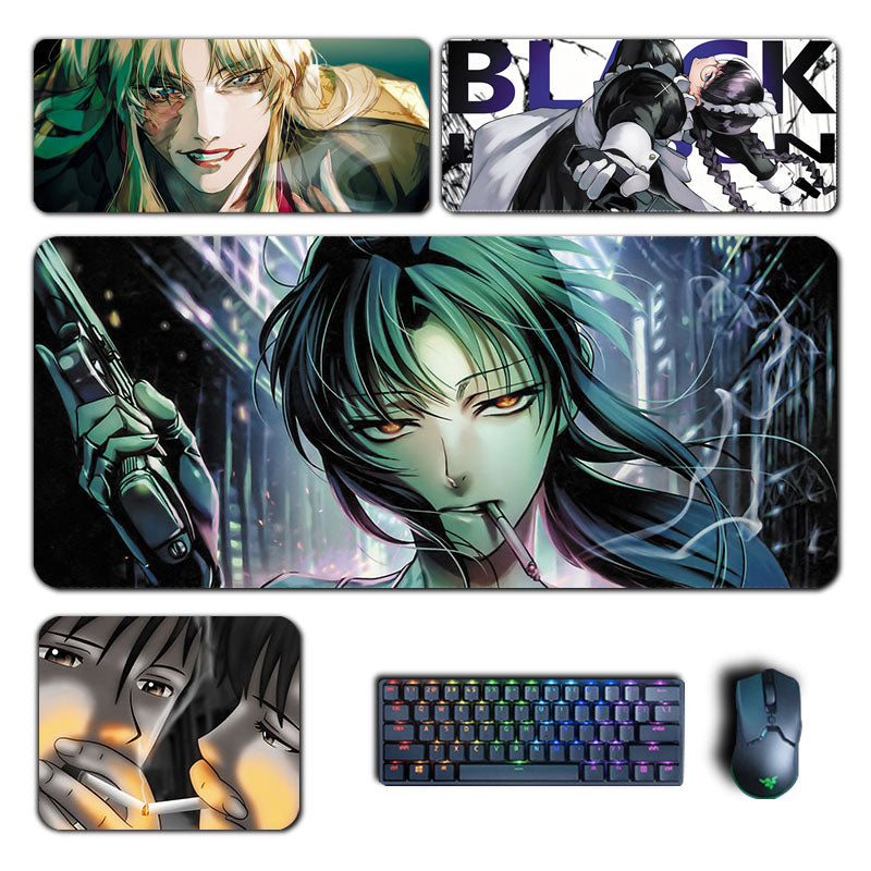 Anime Black Lagoon Mouse Pad Revy Balalaika Eda Roberta Large Mouse Pad Computer Keyboard Padding Mang Accessories Desk Mat XXL, everythinganimee