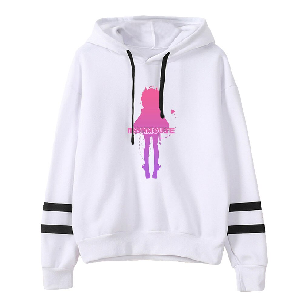 Ironmouse VTuber Hololive Unisex Pocketless Parallel Bars Sleeve Sweatshirt Women Men Hoodie Harajuku Streetwear Anime Clothes, everythinganimee