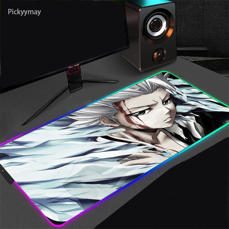 Anime BLEACH Mouse Pad RGB Mousepad With Backlight XXL Laptop Table Pads Desk Carpet Office PC Gaming Accessories LED Mouse Mat