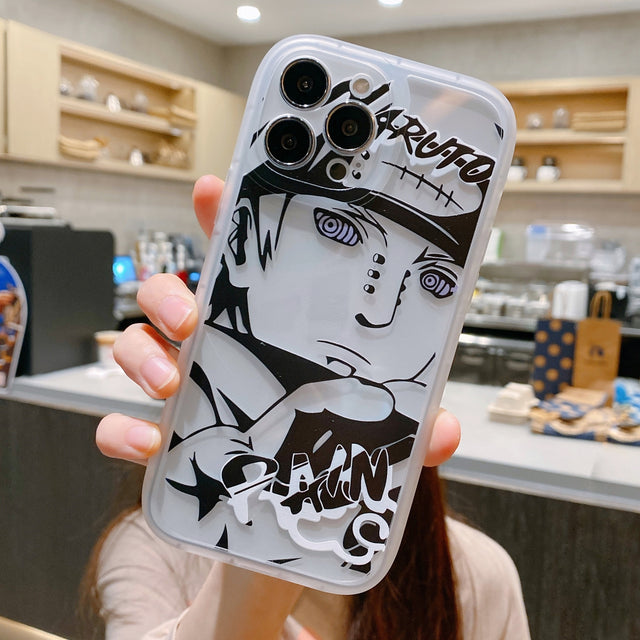 Naruto Phone Case for iPhone 13, 12, 11, 14 Pro Max, Plus, X, XR. Featuring the iconic Uchiha Sasuke and Kakashi characters, this soft silicone cover not only provides protection for your phone but also showcases your love for the iconic anime series. Perfect for any Naruto fan or as a gift for the anime enthusiast in your life