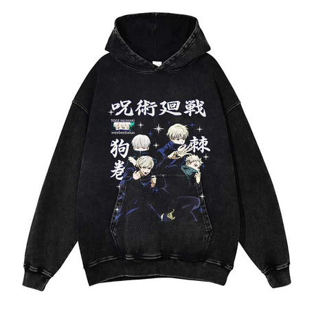 2023 Men Washed Sweatshirt Oversized Cotton HoodiesAutumn Vintage Anime Print Harajuku Sweatshirt Hip Hop Streetwear Hoodie, everythinganimee