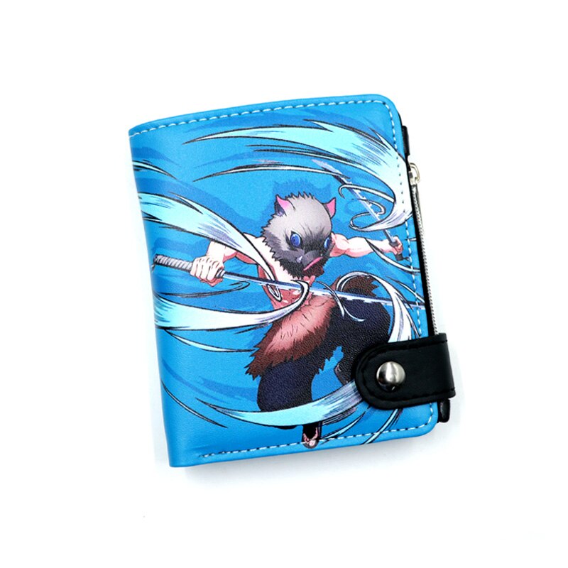 Anime Demon Slayer Soft Button Wallet Tomioka Giyuu Zipper Coin Card Purse, everythinganimee