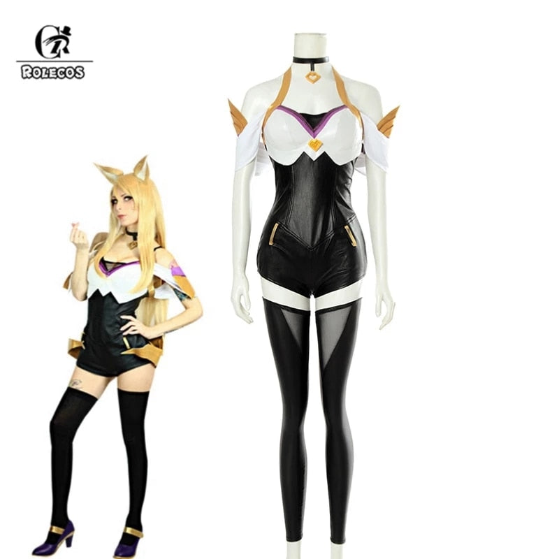 ROLECOS LOL KDA Cosplay Costume K/DA Ahri Cosplay Costume Game Ahri Outfit LOL KDA Group Women Costume Halloween, everythinganimee