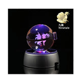 Anime Pokemon 3D Crystal Ball Snorlax Figure Pokeball Engraving Crystal Charizard Model with LED Light Base Kids Gift ANIME GIFT, everythinganimee