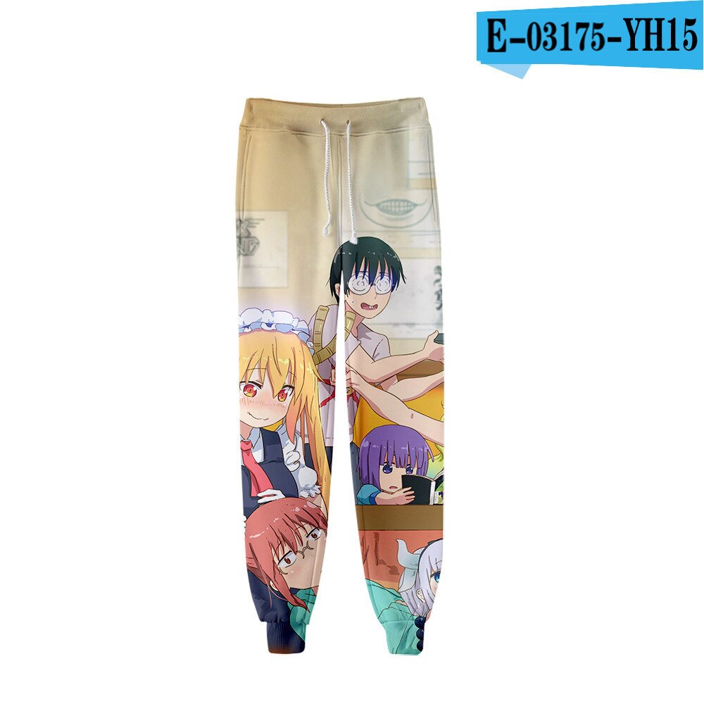 Anime Miss Kobayashi's Dragon Maid 3D Joggers Pants Men/Women Casual Trousers Hip Hop Sweatpants Kanna Kamui Cosplay Costume, everything animee