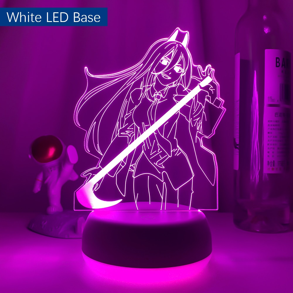 Japanese Anime Chainsaw Man 3D Character Model LED Night Light Game Room Bedroom Decoration Table Lamp Atmosphere Light