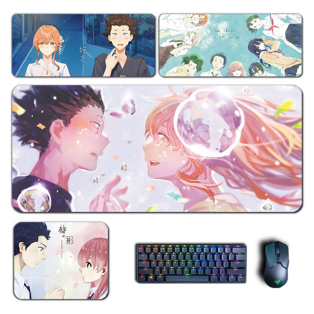 Anime A Silent Voice Mouse Pads Nishimiya Shouko Ishida Shouya XXL Mousepad Computer Keyboard Padding PC Accessories Desk Mats, everythinganimee