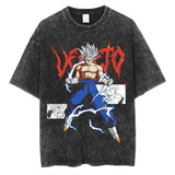 Men Streetwear Vintage Washed Black T Shirt Anime Dragon Ball Print Graphic T-Shirt Summer Tshirt Hip Hop Harajuku Cotton Tees, everythinganimee