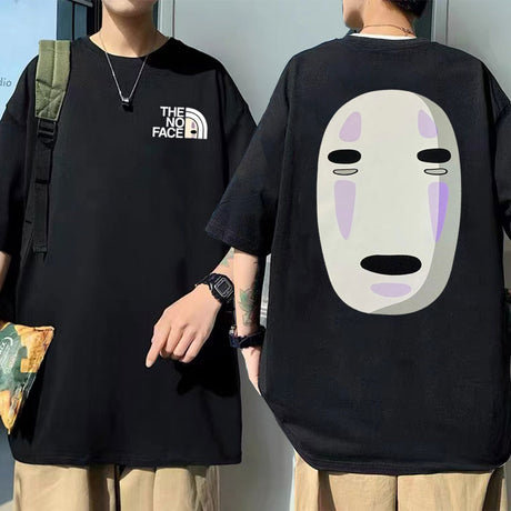 Japanese Anime No Face Man Graphic Printed T-shirts 90s Unisex Manga Tshirt Men Women Summer Fashion Casual Oversized T Shirts, everything animee