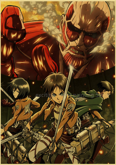 Attack on Titan Anime Posters Levi Retro Kraft Paper DIY Vintage Room Home Bar Cafe Decor Gift Print Aesthetic Art Wall Painting