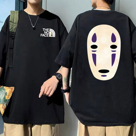 Japanese Anime No Face Man Graphic Printed T-shirts 90s Unisex Manga Tshirt Men Women Summer Fashion Casual Oversized T Shirts, everything animee