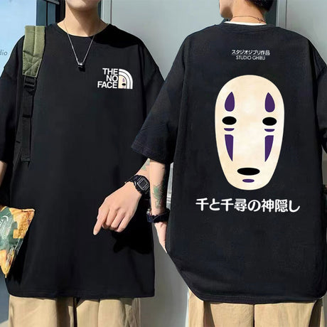 Japanese Anime No Face Man Graphic Printed T-shirts 90s Unisex Manga Tshirt Men Women Summer Fashion Casual Oversized T Shirts, everything animee