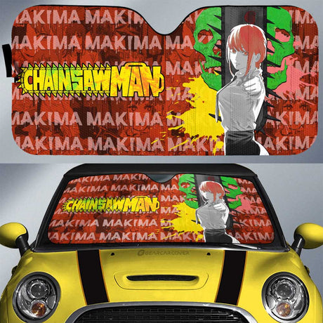 Power and Kobeni Accordion Sunshade Kobeni Higashiyama Car Sunshade Custom Chainsaw Man Anime, everythinganimee