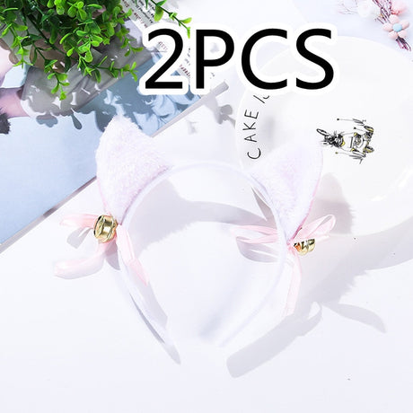 3 Colors Beautiful Masquerade Halloween Cat Ears Cosplay Cat Ear Anime Party Costume Bow Tie Bell Headwear Headband Anime