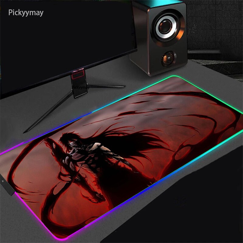 Anime BLEACH Mouse Pad RGB Mousepad With Backlight XXL Laptop Table Pads Desk Carpet Office PC Gaming Accessories LED Mouse Mat